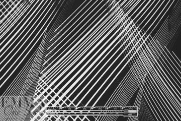 criss cross abstract ITY knit - black white