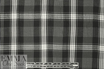 CA designer crinkle viscose blend black/white plaid 2.25 yd