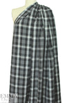 CA designer crinkle viscose blend black/white plaid 1.5 yd