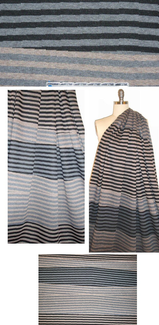 NY designer angled stripes doubleknit - neutrals