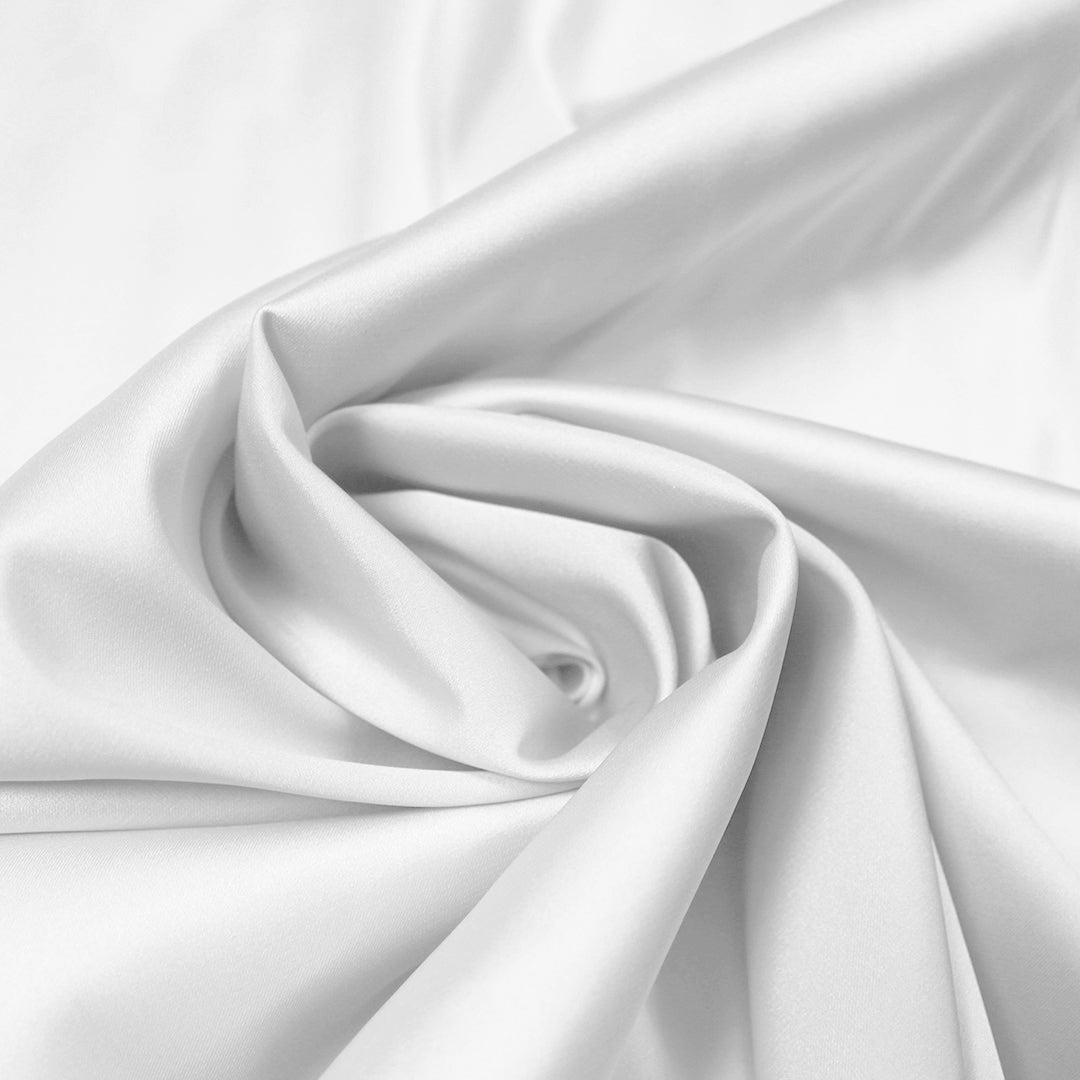 luscious recycled poly satin woven, GRS certified - white 3 yd
