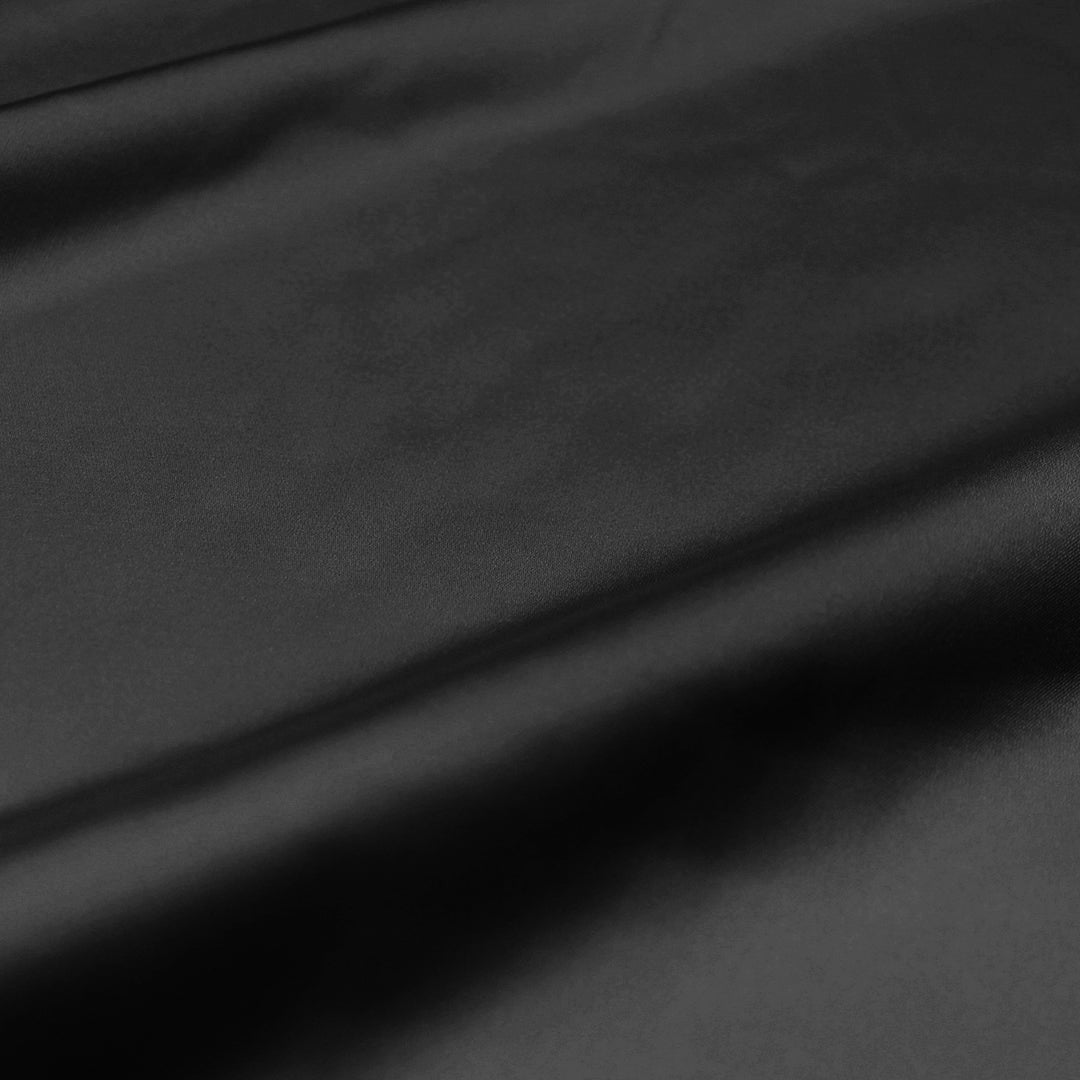 luscious recycled poly satin stretch lining, GRS certified - black 2 yd