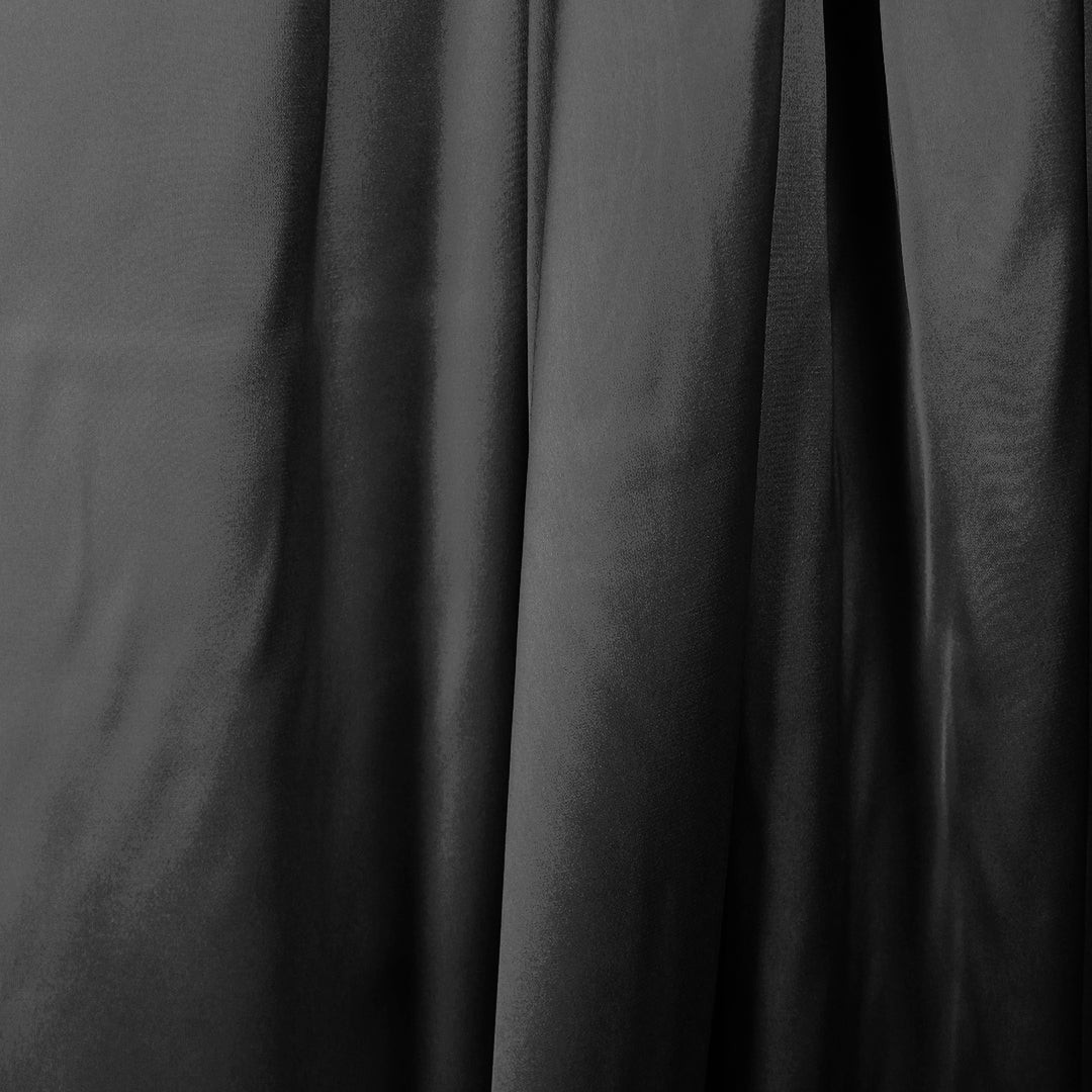 luscious recycled poly satin stretch lining, GRS certified - black 2 yd