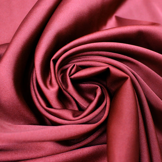 luscious recycled poly satin woven, GRS certified - wine