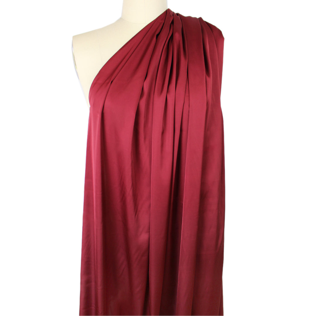 luscious recycled poly satin woven, GRS certified - wine 3 yd