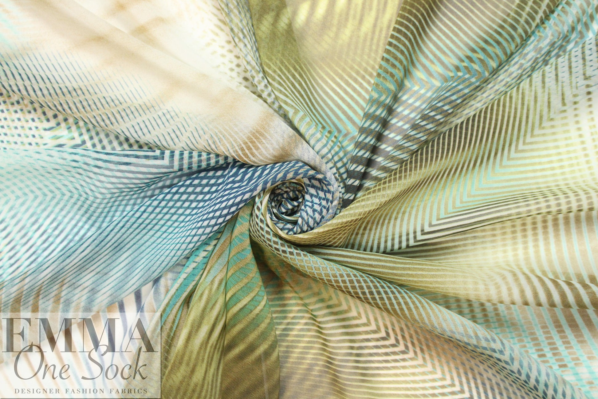 NY designer 'spin art' print polysilk chiffon