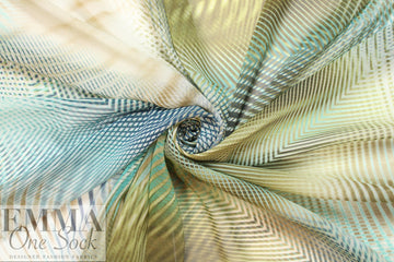 NY designer 'spin art' print polysilk chiffon