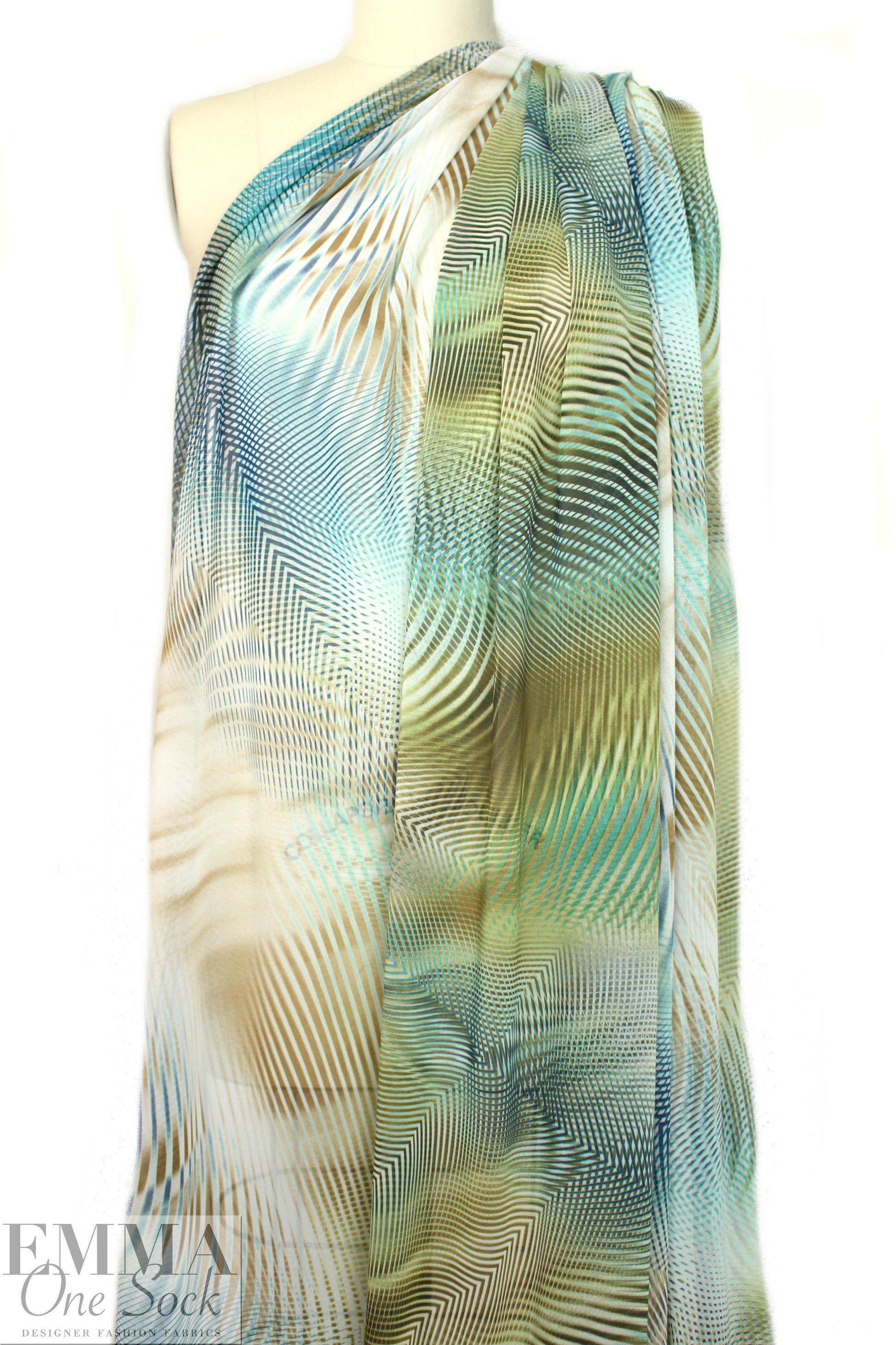 NY designer 'spin art' print polysilk chiffon