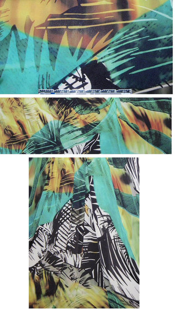 French tropical dream digital polysilk woven 1.25 yds