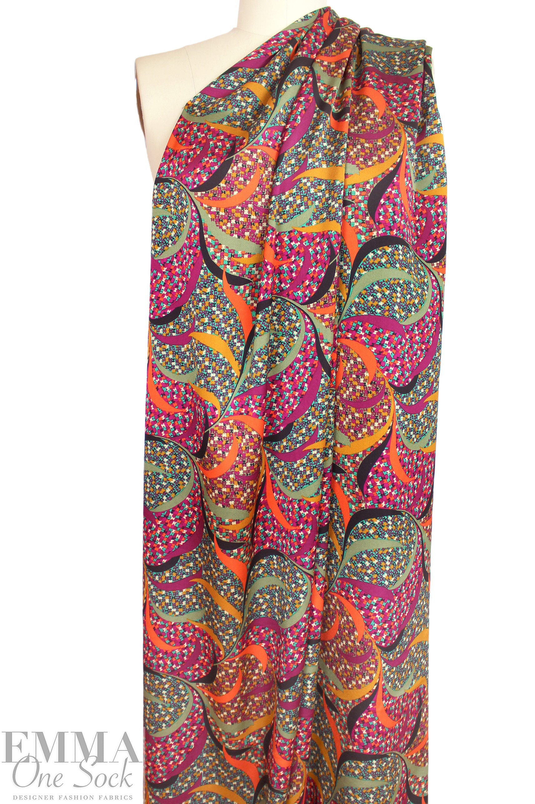 'mosaic fields' hammered texture polysilk woven 2 yd