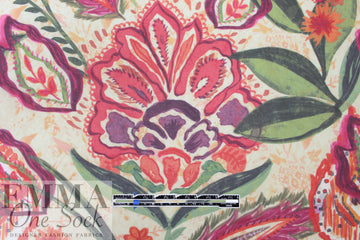 'watercolor wildflowers' digital poly chiffon 1.5 yd