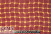 NY designer garnet/orange wavy plaid poly crepe woven