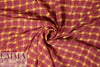 NY designer garnet/orange wavy plaid poly crepe woven