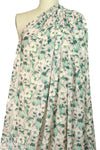 NY designer peach blush/mint floral polysilk chiffon 1.375 yd