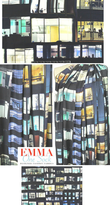 NY designer 'office building' polysilk woven