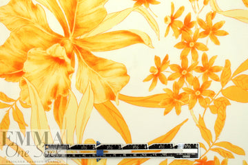 NY designer citrus floral poly-slk stretch woven