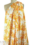 NY designer citrus floral poly-slk stretch woven 1.125 yds
