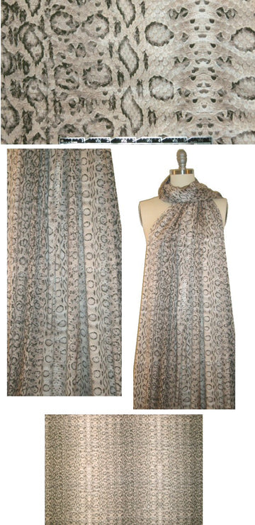 NY designer python digital polysilk stretch woven 1.75 yds