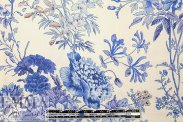 Italian 'garden paradise' poly-slk stretch woven