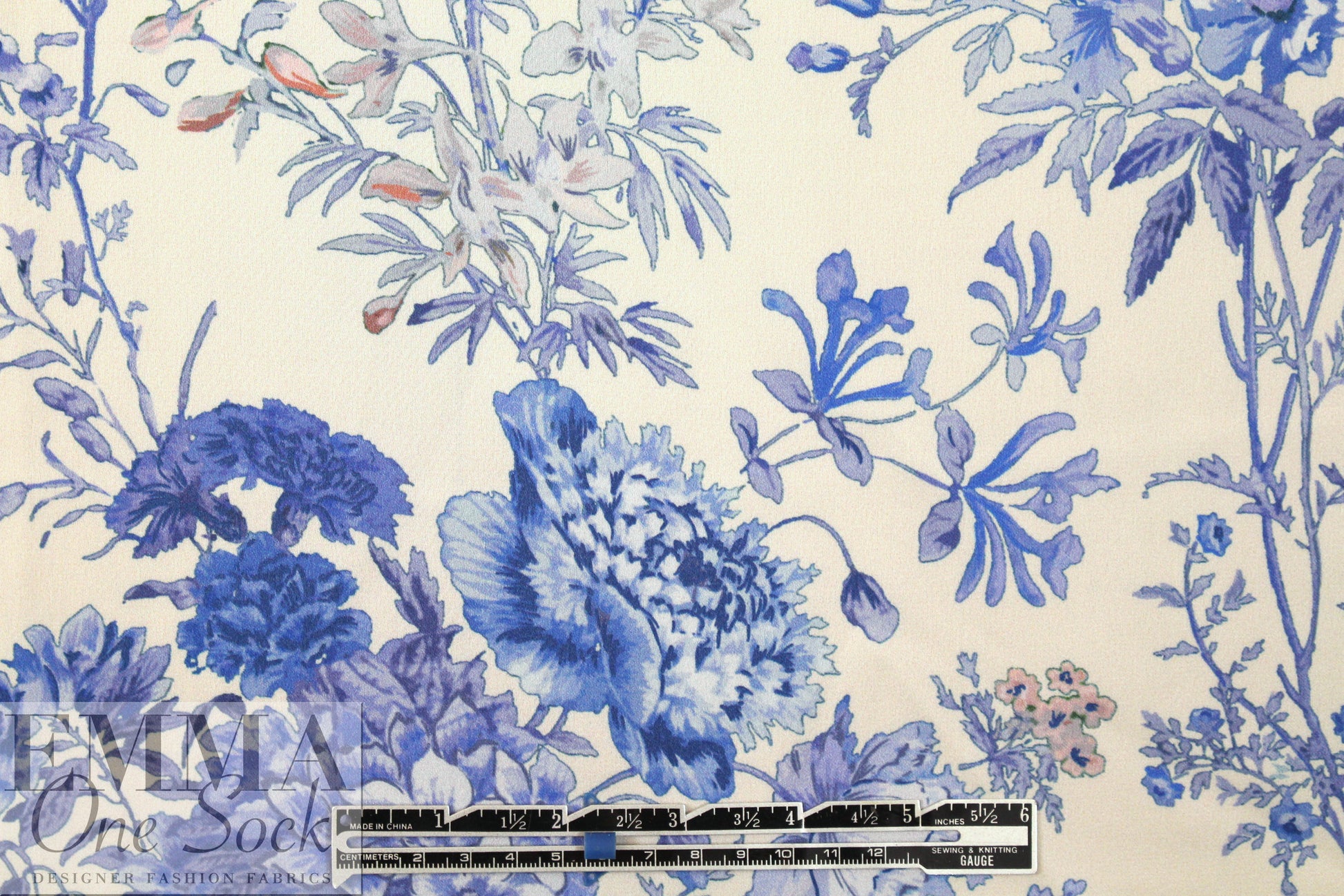 Italian 'garden paradise' poly-slk stretch woven 1.5 yds