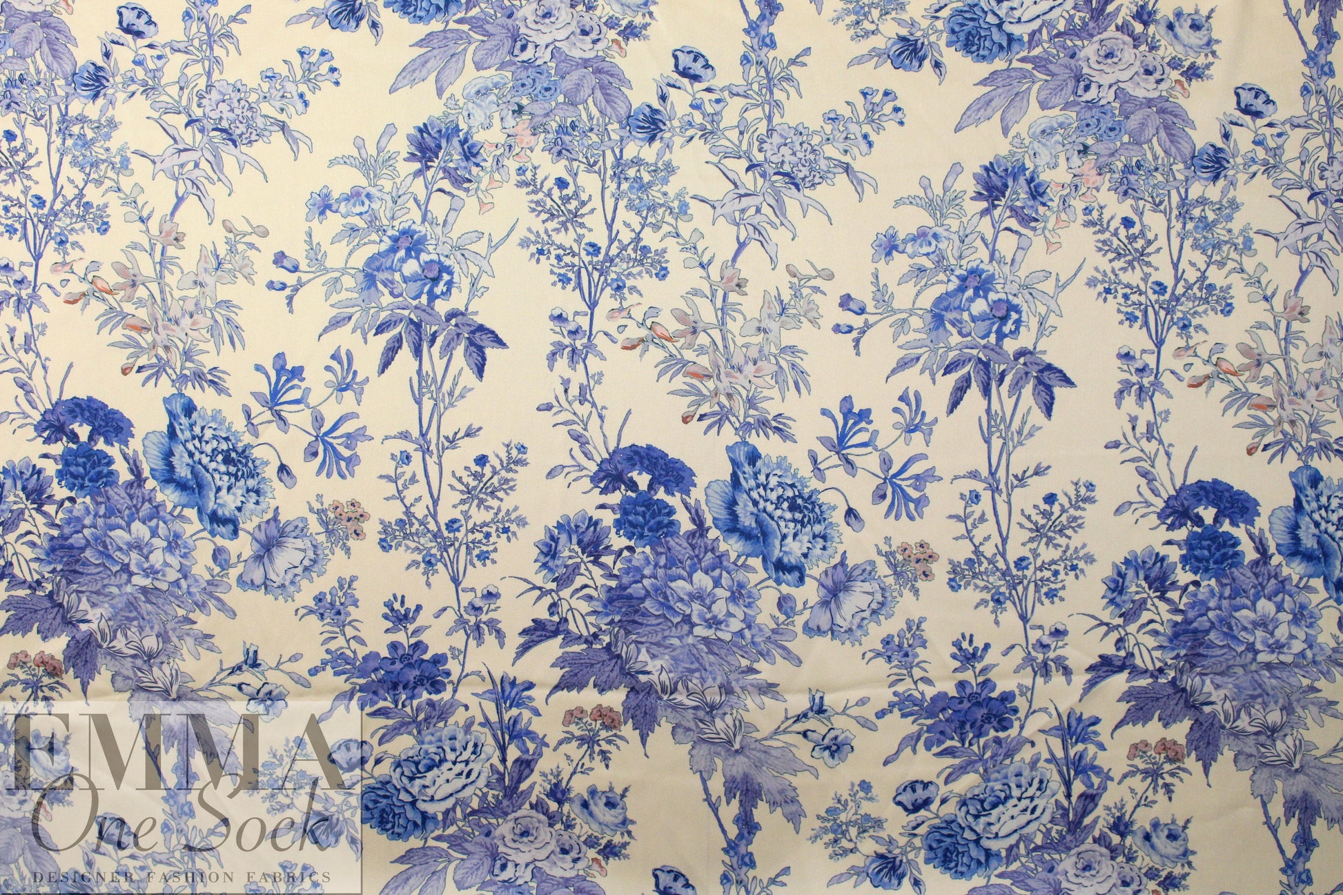 Italian 'garden paradise' poly-slk stretch woven 1.5 yds