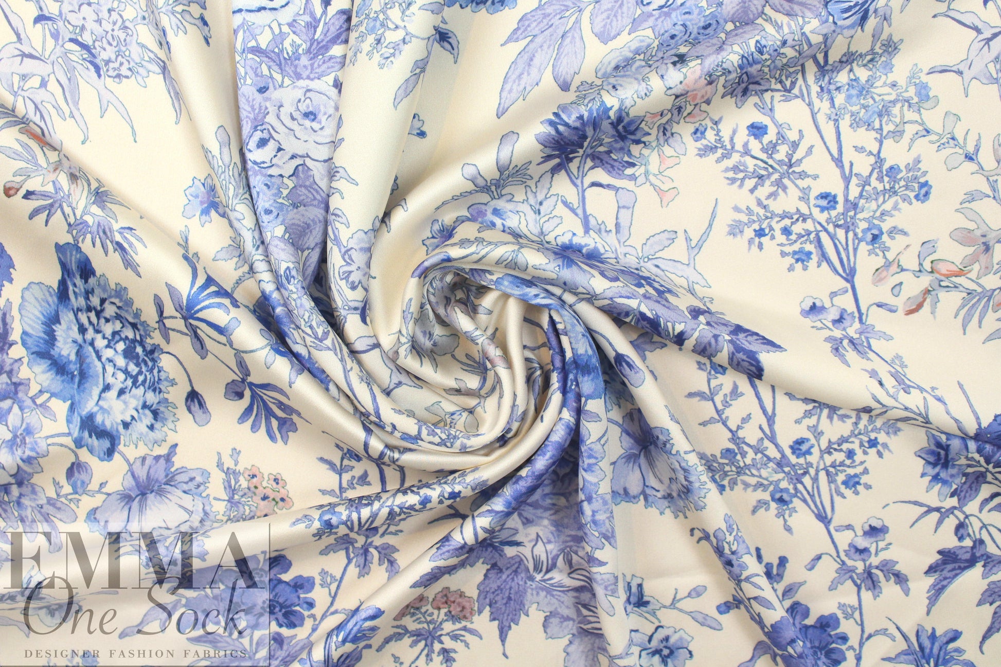 Italian 'garden paradise' poly-slk stretch woven 1.5 yds