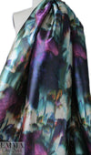 Italian ikat-inspired dressy stretch 'taffeta' - teal/fucshia
