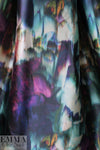 Italian ikat-inspired dressy stretch 'taffeta' - teal/fucshia