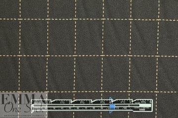 Italian poly twill jacquard woven - chocolate windowpane