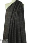 Italian poly twill jacquard woven - chocolate windowpane