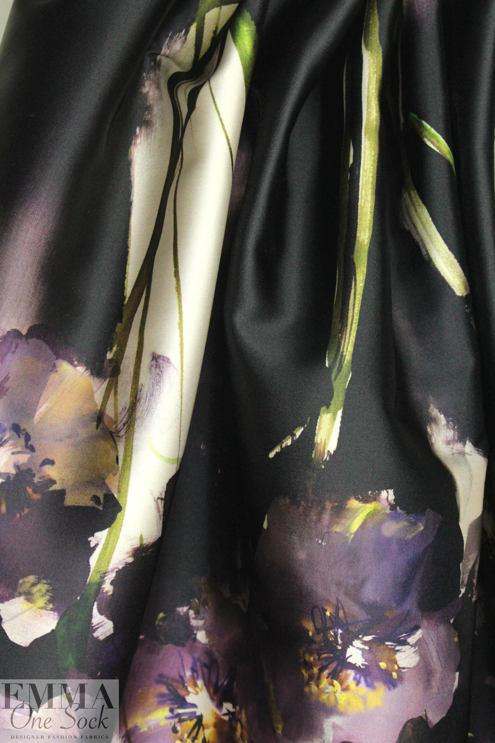 Carmen Marc Va1vo 'poly-silk' twill - aubergine panel .875 yds Partial Panel