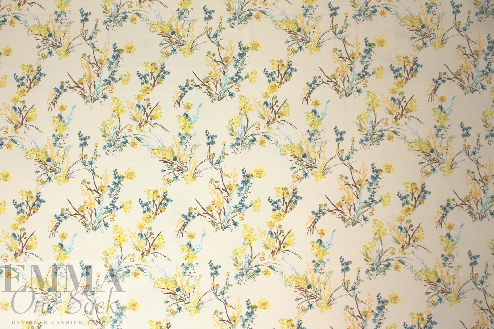 Derek L@m vintage floral poly twill woven - butter