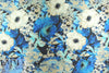 NY designer painterly floral 'poly-silk' twill - blues 1.5 yd