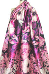 NY designer painterly floral 'poly-silk' twill - pinks