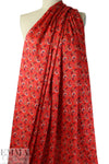 NY designer retro flower graphic 'polysilk' twill