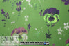 NY designer painted floral double twill woven - fern green