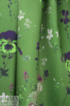 NY designer painted floral double twill woven - fern green 2.25 yd