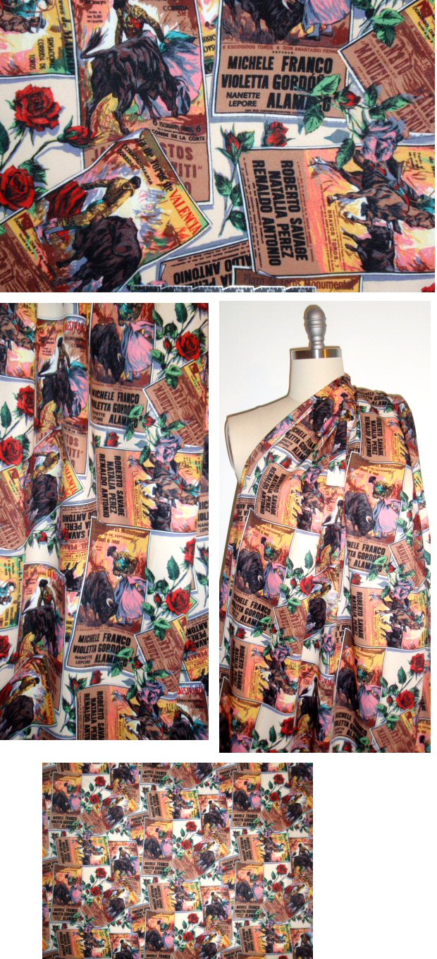 famous designer poly stretch twill - bullfight