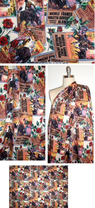 famous designer poly stretch twill - bullfight