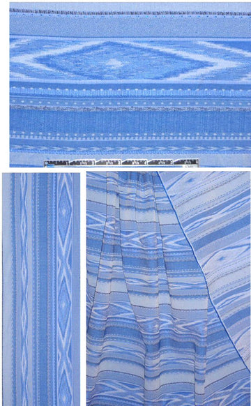 French periwinkle ikat stretch jacquard 1.375 yd