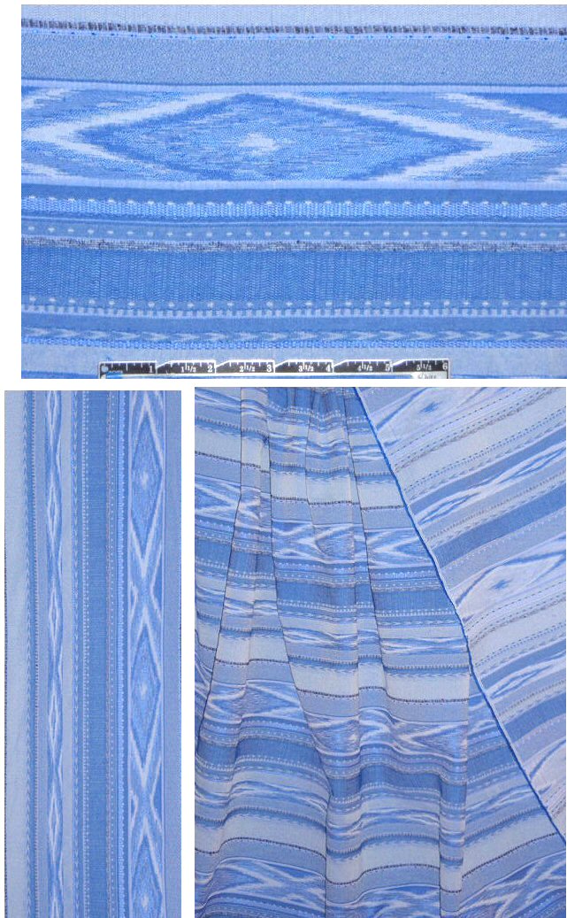 French periwinkle ikat stretch jacquard 1.125 yd