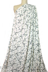 evening blossoms poly 'silk' woven - cream/gray .75 yds