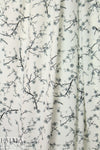 evening blossoms poly 'silk' woven - cream/gray 1.33 yds