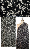 evening blossoms poly 'silk' woven - black/taupe 1.25 yds