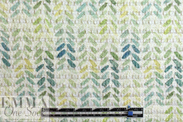 Italian blue/green over-printed wool blend basketweave 2 yd