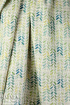 Italian blue/green over-printed wool blend basketweave