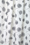 flower puffs poly crepe woven - black/gray/cream .875 yds