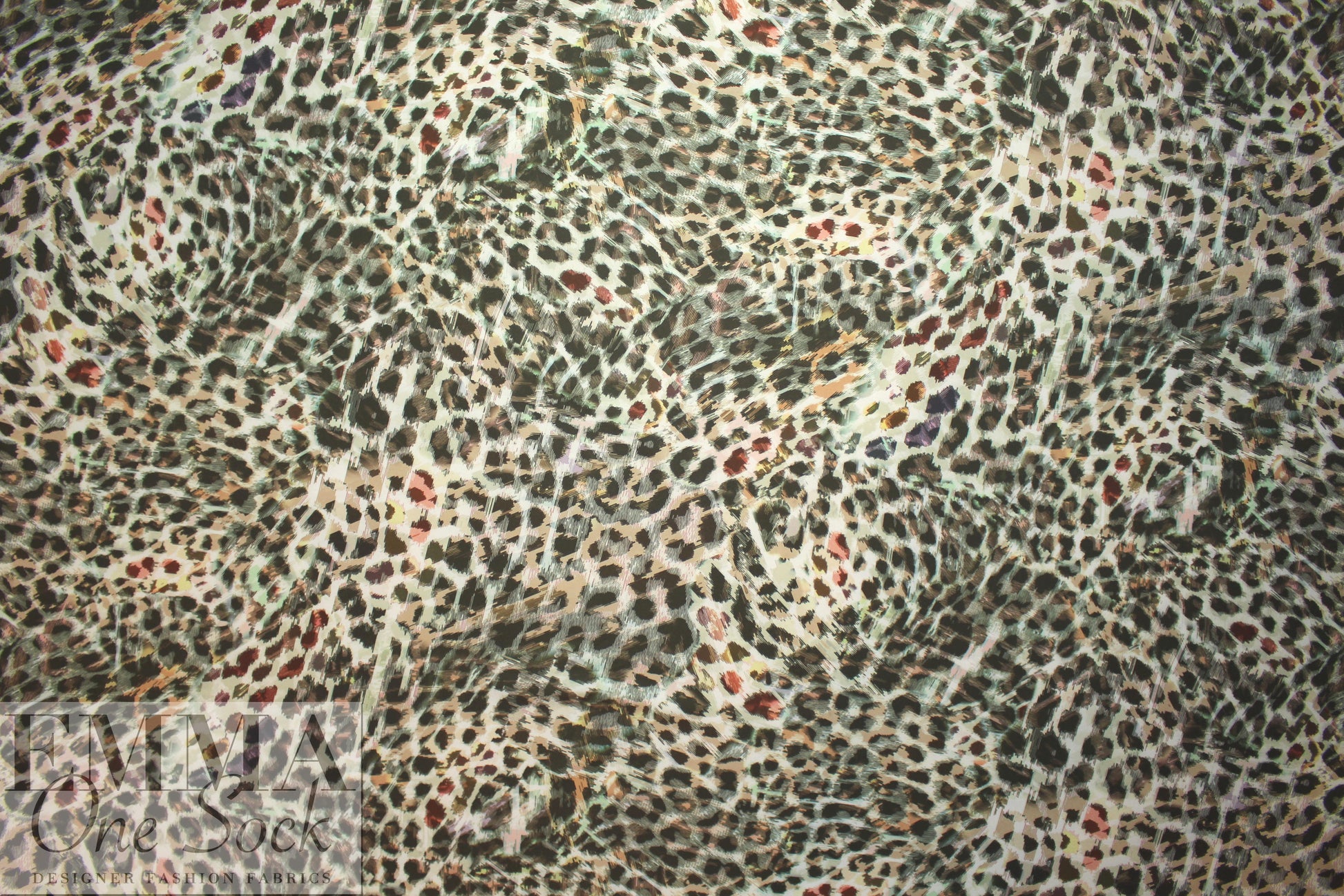 Italian stylized animal poly stretch crepe woven