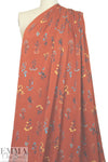 Caroline C0nstas floral polysilk charmeuse - chili 2 yds