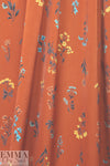 Caroline C0nstas floral polysilk charmeuse - chili 2 yds